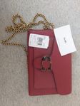 coach tabby chain clutch deep red 