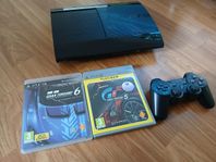 Ps3 Superslim 500gb 2 spel 1 hk, allt i toppskick!