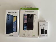 Samsung Galaxy A15 5G 4/128GB, mobilskal och adapter