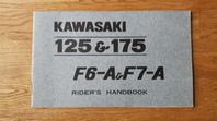 Kawasaki 125 F6-A + Kawasaki 175 F7-A - instruktionsbok