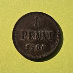 Mynt, 1 penni, Finland, 1900