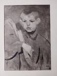 Helene Schjerfbeck - "Vedhuggaren", original 1945 rotogravyr