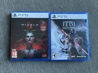 PS5 Spel Diablo 4 och Jedi fallen order