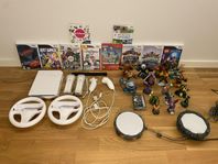 Nintendo Wii med Spel, kontroller & Skylanders