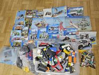 Stor samling Lego City med instruktioner och figurer