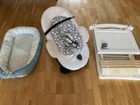 Nyfödd kit: bouncer, nest och mini spjälsäng