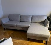 3-sits soffa med flyttbar schäslong från Mio