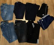 Jeans, finbyxa och träningskläder från bl.a. Gant