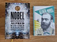 2 inbundna böcker om Alfred Nobel.