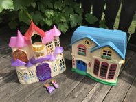 2 Dockhus Sofia slott + bärbar hus i playmobil storlek 