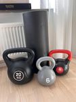 kettlebell 6kg 8kg 20kg inklusive tränings matta