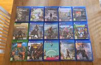 15 spel (13 PS4 spel, 2st xbox) bl.a. Minecraft, Fallout 4