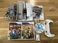 Nintendo Wii plus 3 spel samt hdmi adapter 