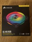 Oöppnad Corsair QL 140 RGB performance RGB Fan kit