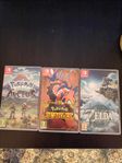 Nintendo Switch spel. Zelda, pokemon arceus, pokemon scarlet