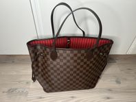 Louis Vuitton, Neverfull MM, Cerise Red, Damier Ebene