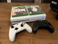 Xbox One S + 2 handkontroller,  2 spel 