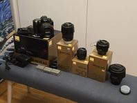 Nikon D90, 18-200mm, 35mm, 50mm, 11-16mm, 55-200mm