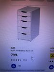 black Ikea drawers. black Alex Hurts med lådor 