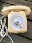 Retro Vintage Vitbeige Telefon Fingerskiva