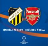 Två matchbiljetter BK Häcken-Arsenal Dam