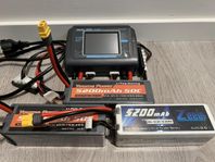 3 st 4s Lipo batterier med laddare