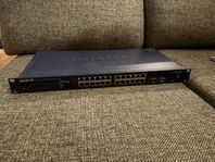 Netgear GS724T, 24 portars gigabitswitch 19” rack