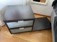 2 st svart/brun sängbord Ikea hopen 