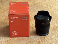 Sony E 11 f/1.8 i nyskick