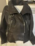 jacket leather jacka skinn m medium dam women läder