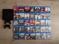 PS4 Slim, 1TB, 35 spel