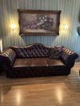 Chesterfield bäddsoffa läder 