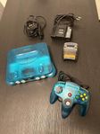 Nintendo 64 ice blue + handkontroll 