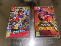 Nintendo Switch spel Mario Odyssey och Pokémon Scarlet