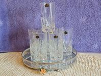 VTG 6 LONGDRINK DRICKS GLASS CRYSTAL ZAJECAR LEAD 24% 13.5