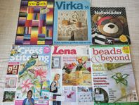 tidningar för virkning, korsstygn, pärlor