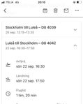 Luleå-Arlanda 22 sept