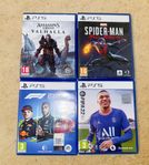 Ps5 spel-Spider-Man,Assassin's Creed Valhalla,F1 2021,Fifa22