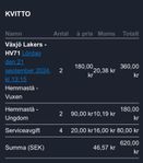 Ståplatser Lakers-HV71 lördag 21 september 15:15