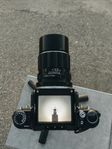 Pentax 67 camera med 200mm f4 lens , chimney view finder 