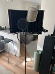 Mikrofonstativ Mikrofonskärm och 2 pop filter