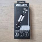 USB laddare bil + bluetooth headset Champion (NY) Billaddare