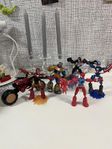 Marvel flex  figurer och motorcykel med tillbehör 