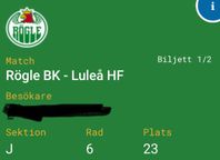 2 sittplats biljetter till Rögle - Luleå 5/10 