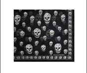  Alexander McQueen Women's Black Classic Silk Skull Scarf