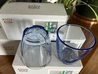 Kosta Boda 8 glas modell Bruk water blue