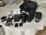 Nikon D3100 Systemkamera med 3 objektiv och tillbehör