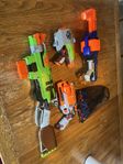 4 Nerf pistoler + skott