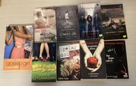 Ungdomsböcker: Vampire Diaries, S Meyer,  Gossip Girl m.m.