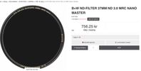 Nytt! B+W ND-filter 37mm ND filter 3.0 MRC Nano Master